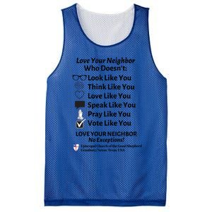 Love Your Neighbor No Exceptions Custom Design (Light) Cute Gift Mesh Reversible Basketball Jersey Tank