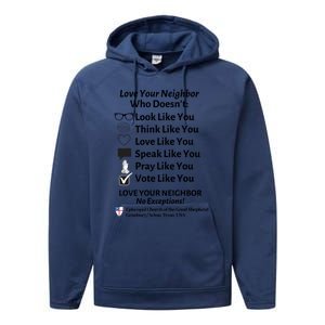 Love Your Neighbor No Exceptions Custom Design (Light) Cute Gift Performance Fleece Hoodie