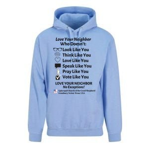 Love Your Neighbor No Exceptions Custom Design (Light) Cute Gift Unisex Surf Hoodie