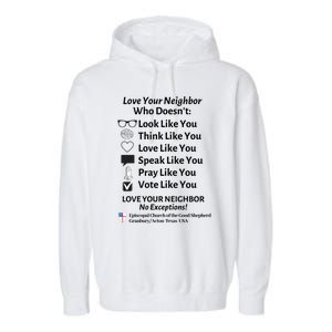 Love Your Neighbor No Exceptions Custom Design (Light) Cute Gift Garment-Dyed Fleece Hoodie