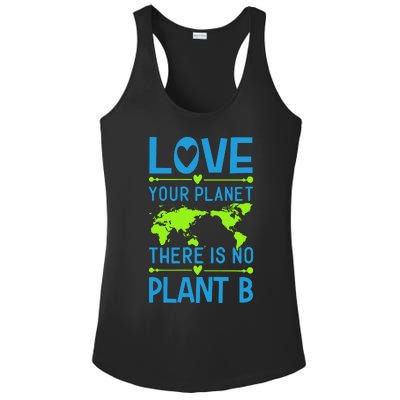 Love Your Planet There Is No Planet B Ladies PosiCharge Competitor Racerback Tank