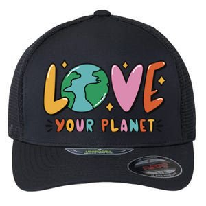 Love Your Planet Earth Day Flexfit Unipanel Trucker Cap