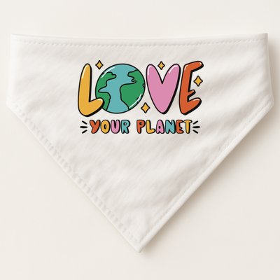 Love Your Planet Earth Day USA-Made Doggie Bandana