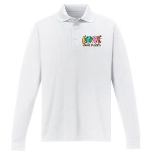 Love Your Planet Earth Day Performance Long Sleeve Polo