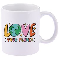 Love Your Planet Earth Day 11oz C Handle Ceramic Mug