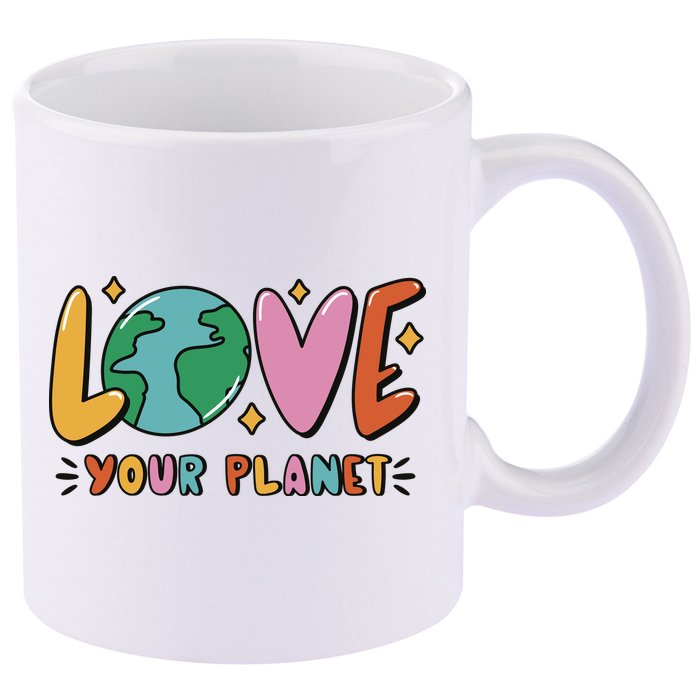 Love Your Planet Earth Day 11oz C Handle Ceramic Mug