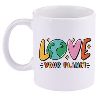 Love Your Planet Earth Day 11oz C Handle Ceramic Mug