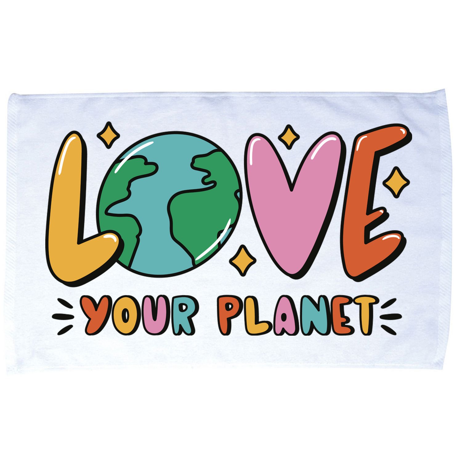 Love Your Planet Earth Day Microfiber Hand Towel