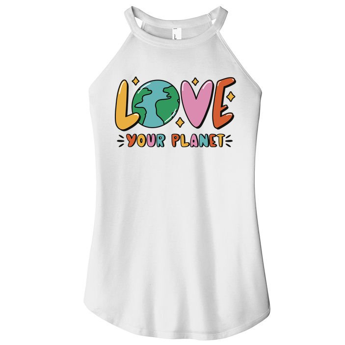 Love Your Planet Earth Day Women's Perfect Tri Rocker Tank