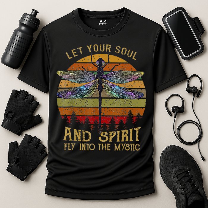 Let Your Soul And Spirit Fly Into The Mystic Dragonfly Cooling Performance Crew T-Shirt