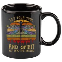 Let Your Soul And Spirit Fly Into The Mystic Dragonfly 11oz C Handle Ceramic Mug