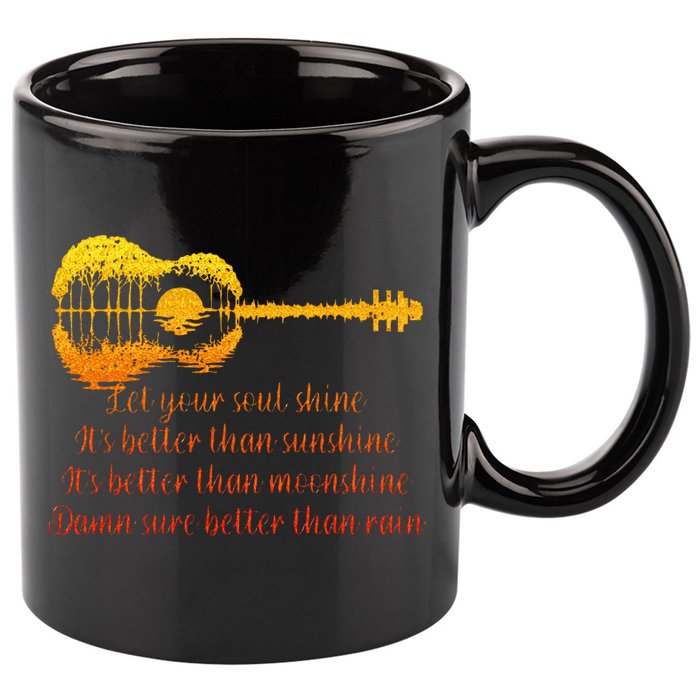 Let Your Soul Shine Its Better Than Sunshine Quote 11oz C Handle Ceramic Mug