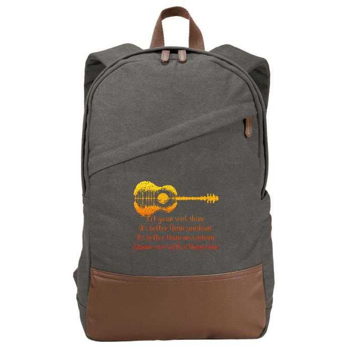 Let Your Soul Shine Its Better Than Sunshine Quote Cotton Canvas Backpack