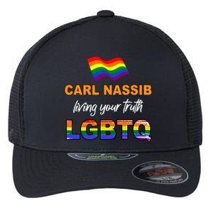 Living Your Truth And Supporting Lgbtq Gift Flexfit Unipanel Trucker Cap