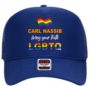 Living Your Truth And Supporting Lgbtq Gift High Crown Mesh Back Trucker Hat