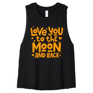 Love You To The Moon And Back Women's Racerback Cropped Tank