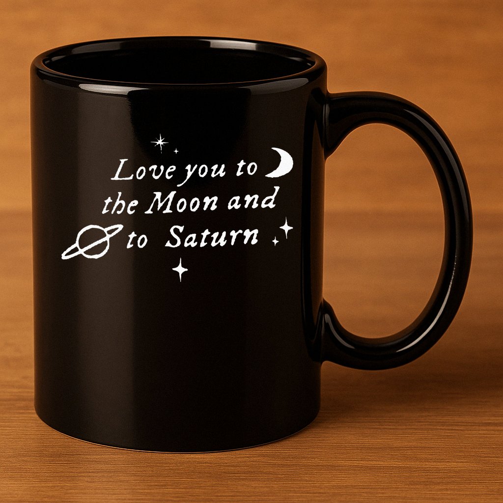Love You To The Moon & Saturn 11oz C Handle Ceramic Mug