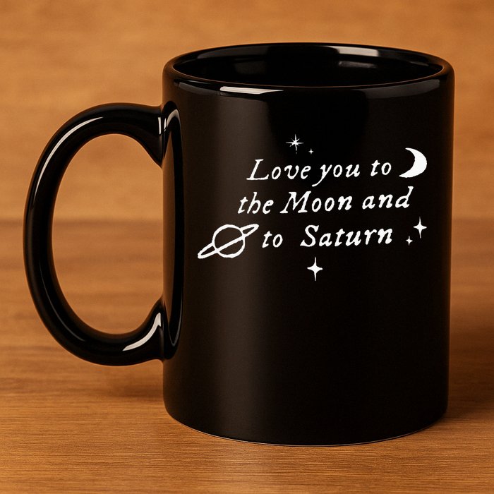 Love You To The Moon & Saturn 11oz C Handle Ceramic Mug