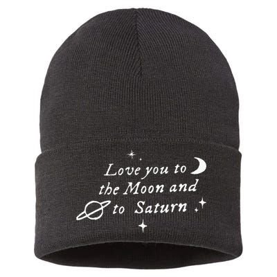 Love You To The Moon & Saturn Sustainable Knit Beanie