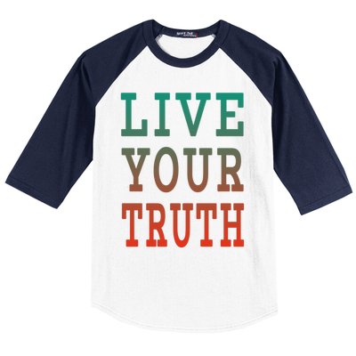 Live Your Truth Progress Pride Flag Colors Gift Baseball Sleeve Shirt