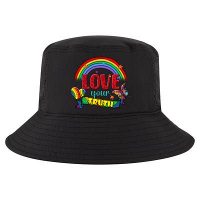 Love Your Truth Rainbow Lgbt Lesbian Pride Gift Cool Comfort Performance Bucket Hat