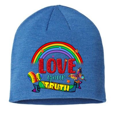 Love Your Truth Rainbow Lgbt Lesbian Pride Gift Sustainable Beanie