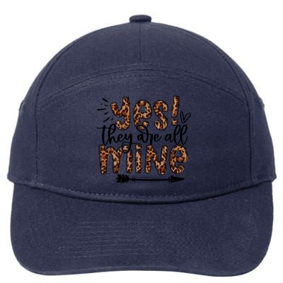 Leopard Yes They Are All Mine Trendy Mom Mother's Day 7-Panel Snapback Hat