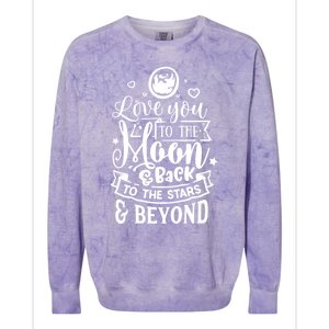 Love You To The Moon And Back Valentines Day Cool Gift Colorblast Crewneck Sweatshirt