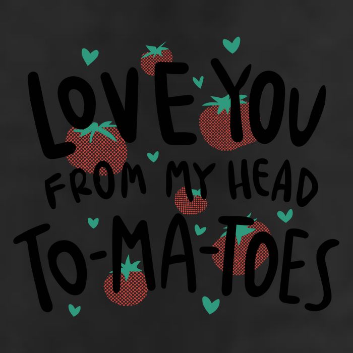 Love You Tomatoes Funny 7 Panel Mesh Trucker Snapback Hat