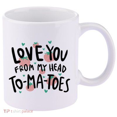 Love You Tomatoes Funny 11oz C Handle Ceramic Mug