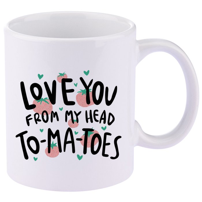 Love You Tomatoes Funny 11oz C Handle Ceramic Mug
