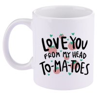 Love You Tomatoes Funny 11oz C Handle Ceramic Mug