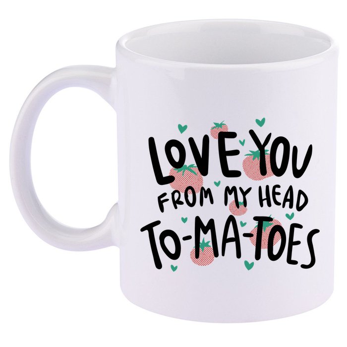 Love You Tomatoes Funny 11oz C Handle Ceramic Mug