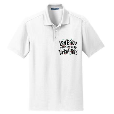 Love You Tomatoes Funny Dry Zone Grid Polo