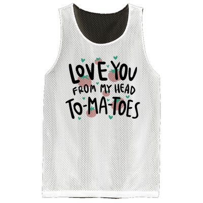 Love You Tomatoes Funny Mesh Reversible Basketball Jersey Tank