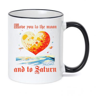 Love You To The Moon And To Saturn Vintage 11oz Black Color Changing Mug