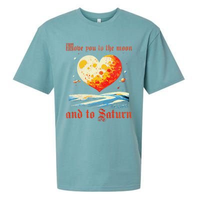 Love You To The Moon And To Saturn Vintage Sueded Cloud Jersey T-Shirt