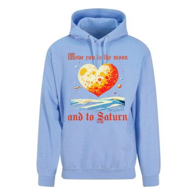 Love You To The Moon And To Saturn Vintage Unisex Surf Hoodie