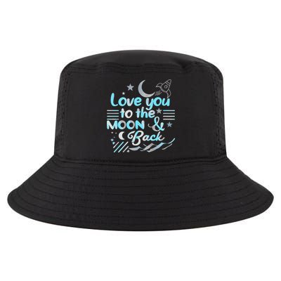 Love You To The Moon  Back Space Rocket Stars Design Gift Cool Comfort Performance Bucket Hat