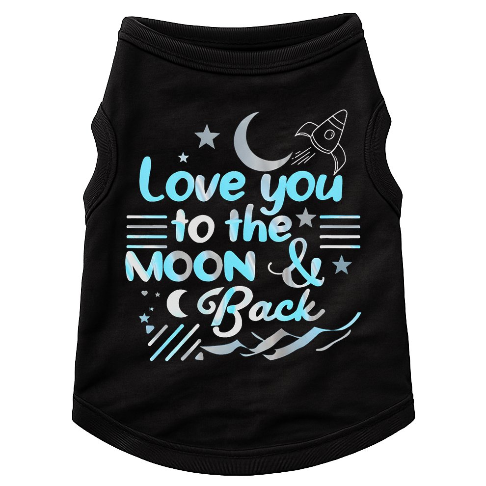 Love You To The Moon  Back Space Rocket Stars Design Gift Doggie Tank