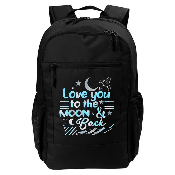 Love You To The Moon  Back Space Rocket Stars Design Gift Backpack