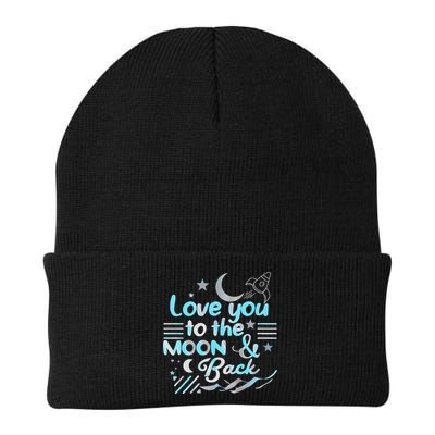 Love You To The Moon  Back Space Rocket Stars Design Gift Beanie