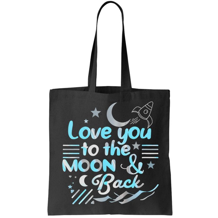 Love You To The Moon  Back Space Rocket Stars Design Gift Bag