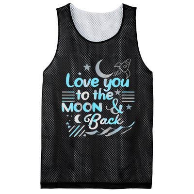 Love You To The Moon  Back Space Rocket Stars Design Gift Mesh Reversible Basketball Jersey Tank