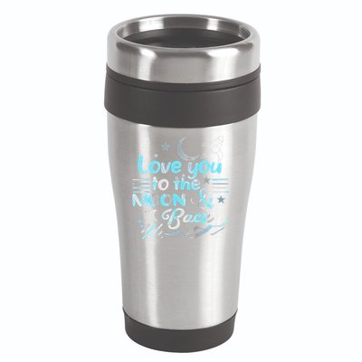 Love You To The Moon  Back Space Rocket Stars Design Gift 16oz Travel Tumbler