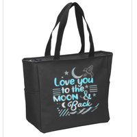 Love You To The Moon  Back Space Rocket Stars Design Gift Zip Tote Bag