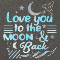 Love You To The Moon  Back Space Rocket Stars Design Gift Cotton Canvas Backpack