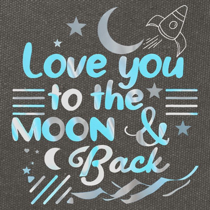 Love You To The Moon  Back Space Rocket Stars Design Gift Cotton Canvas Backpack