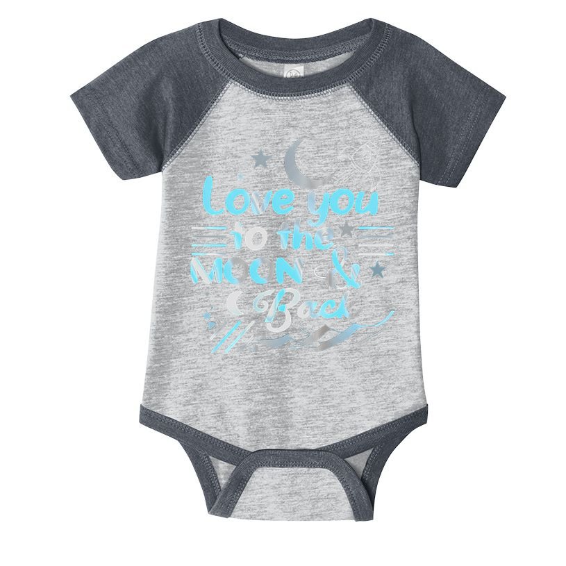 Love You To The Moon  Back Space Rocket Stars Design Gift Infant Baby Jersey Bodysuit