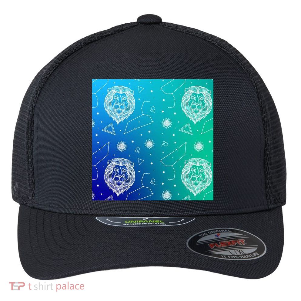 Leo Zodiac Astrology Flexfit Unipanel Trucker Cap